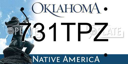 731TPZ Oklahoma License Plate