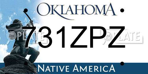 731ZPZ Oklahoma License Plate