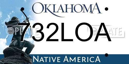 732LOA Oklahoma License Plate