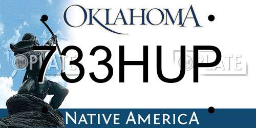 733HUP Oklahoma License Plate