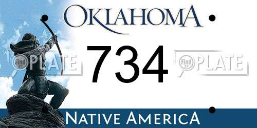 734 Oklahoma License Plate