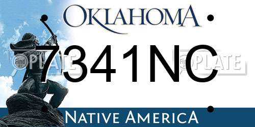 7341NC Oklahoma License Plate