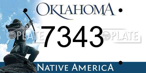 7343 Oklahoma License Plate