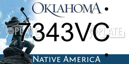 7343VC Oklahoma License Plate