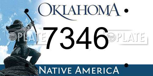 7346 Oklahoma License Plate
