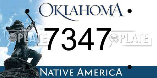 7347 Oklahoma License Plate