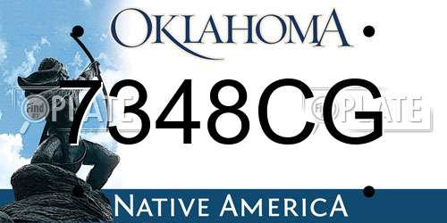 7348CG Oklahoma License Plate