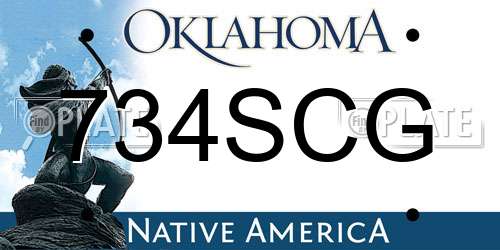734SCG Oklahoma License Plate