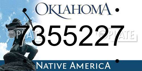 7355227 Oklahoma License Plate