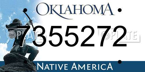 7355272 Oklahoma License Plate