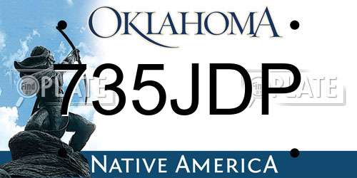 735JDP Oklahoma License Plate