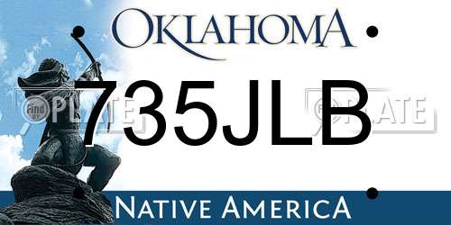 735JLB Oklahoma License Plate