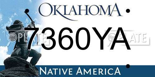 7360YA Oklahoma License Plate
