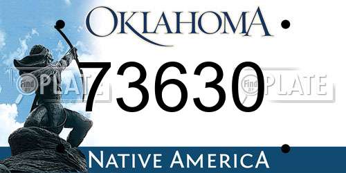 73630 Oklahoma License Plate