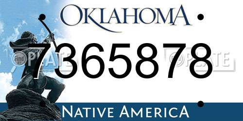 7365878 Oklahoma License Plate