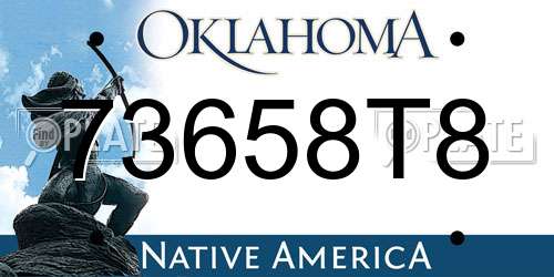 73658T8 Oklahoma License Plate