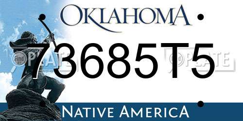 73685T5 Oklahoma License Plate