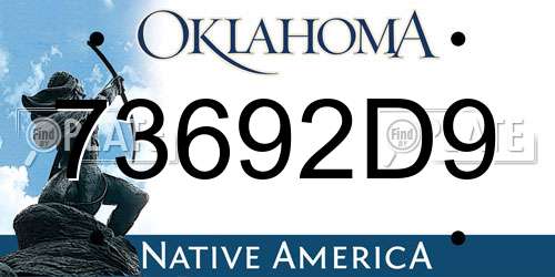 73692D9 Oklahoma License Plate