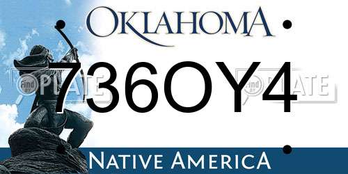 736OY4 Oklahoma License Plate