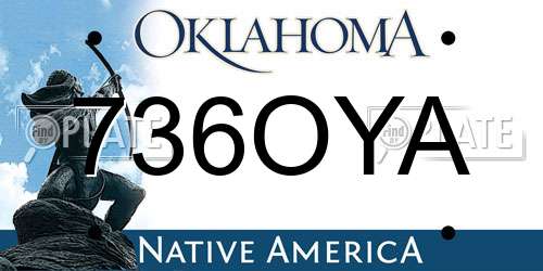 736OYA Oklahoma License Plate