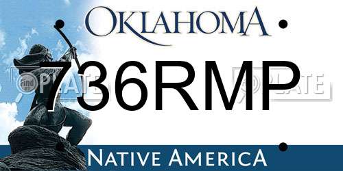 736RMP Oklahoma License Plate