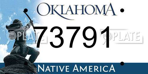73791 Oklahoma License Plate