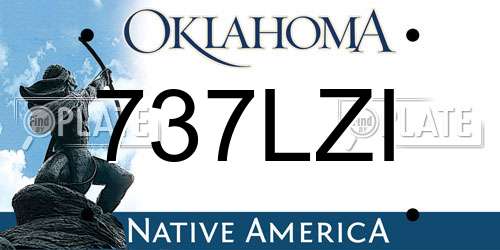 737LZI Oklahoma License Plate