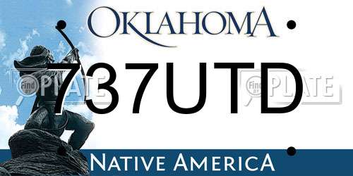 737UTD Oklahoma License Plate