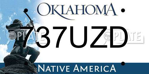 737UZD Oklahoma License Plate