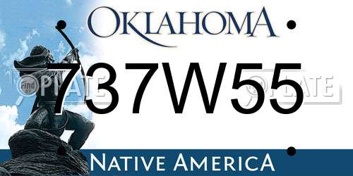 737W55 Oklahoma License Plate