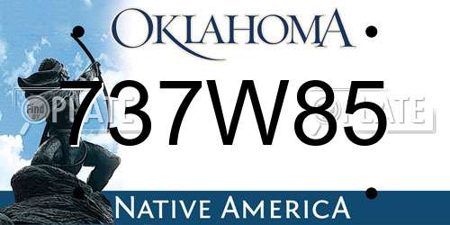 737W85 Oklahoma License Plate