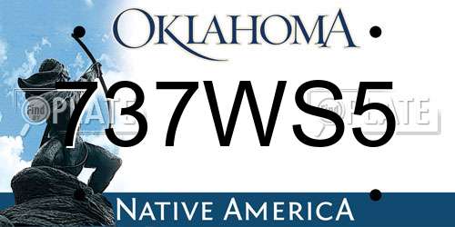 737WS5 Oklahoma License Plate