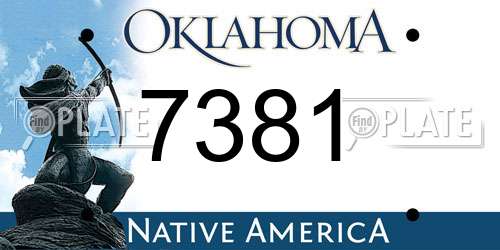 7381 Oklahoma License Plate