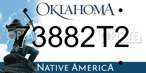 73882T2 Oklahoma License Plate
