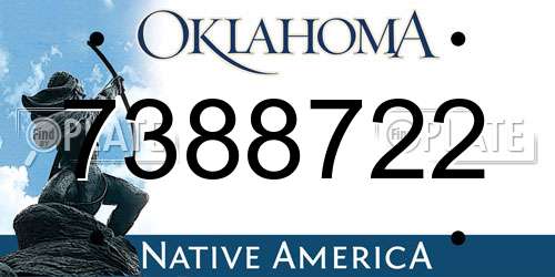7388722 Oklahoma License Plate