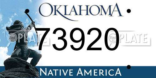 73920 Oklahoma License Plate