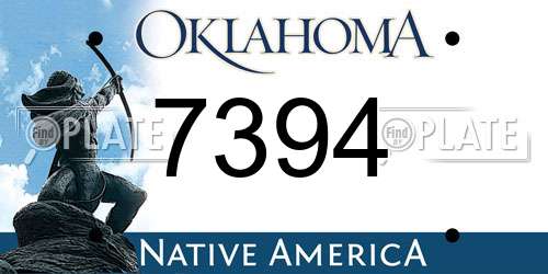 7394 Oklahoma License Plate