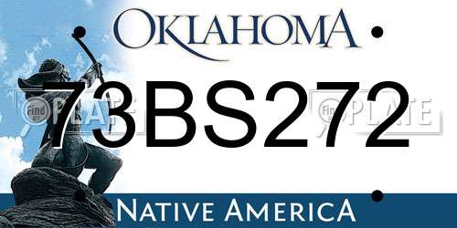 73BS272 Oklahoma License Plate