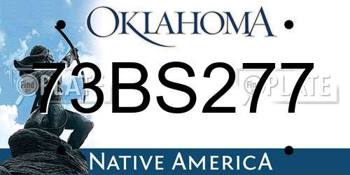 73BS277 Oklahoma License Plate