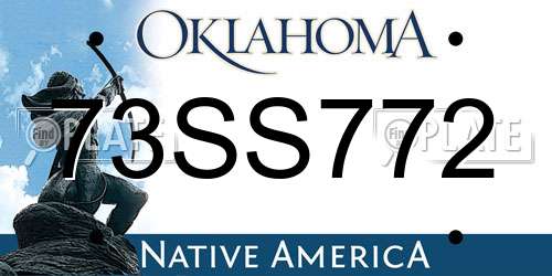 73SS772 Oklahoma License Plate