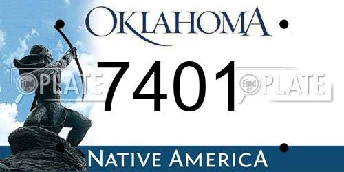 7401 Oklahoma License Plate