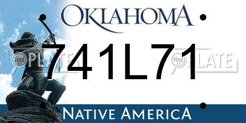 741L71 Oklahoma License Plate