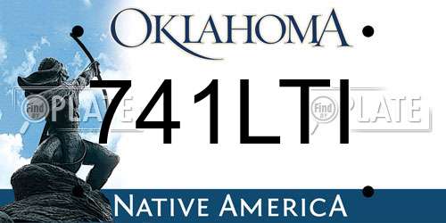 741LTI Oklahoma License Plate