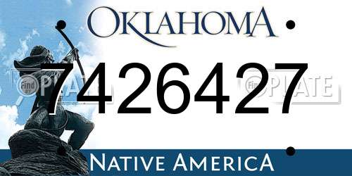 7426427 Oklahoma License Plate