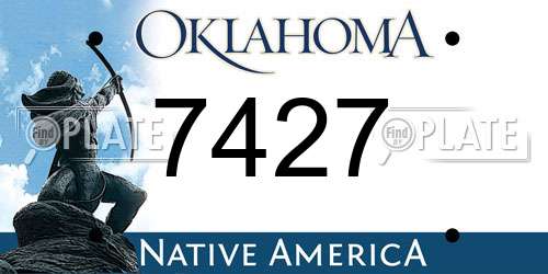 7427 Oklahoma License Plate