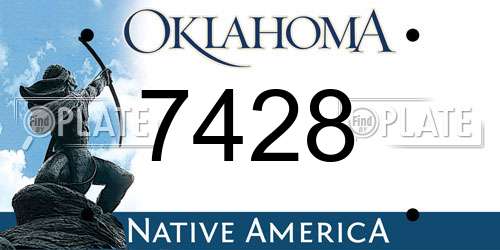 7428 Oklahoma License Plate