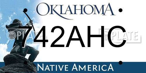 742AHC Oklahoma License Plate
