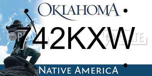 742KXW Oklahoma License Plate
