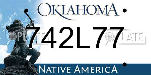742L77 Oklahoma License Plate
