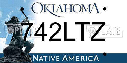 742LTZ Oklahoma License Plate